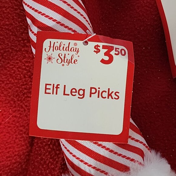 Holiday Style 6pk Assorted Elf Leg Felt Cloth and Wooden Picks for Decorating - Picture 13 of 16